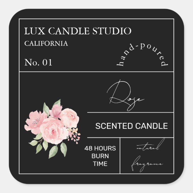 Etiqueta de Vela Perfumada por Rosa de Apothecary (Frente)