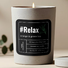 Etiqueta de Vela Preta e Branca Elegante Minimalis