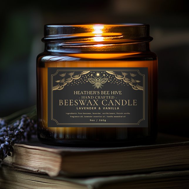 Etiqueta de Velas de Abelhinha de Testemunha Negra (Criador carregado)