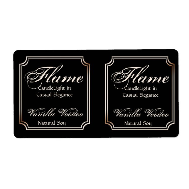 Etiqueta de Velas de Frame de Escala Preta e de Ma (Frente)