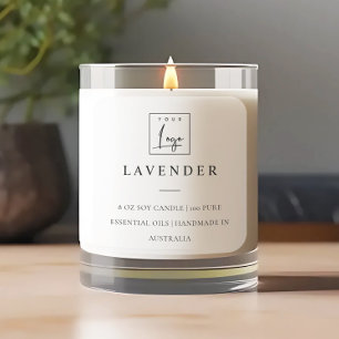 Etiqueta de velas do logotipo preto e branco, míni
