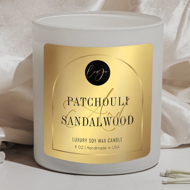 Etiqueta de velas para empacotamento de produtos d (Stand out and impress with these gold effect product labels, featuring stylish calligraphy)