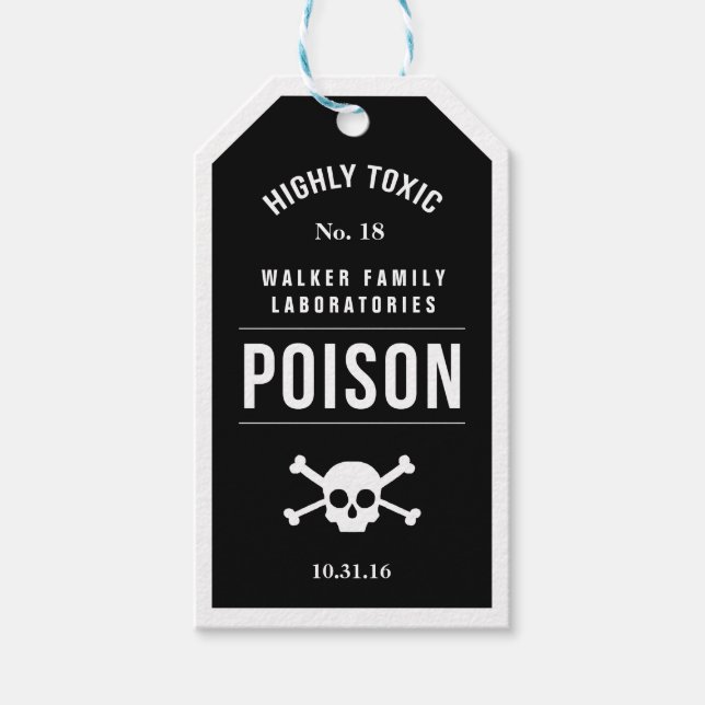 Etiqueta de veneno de laboratório preto e branco (Frente)