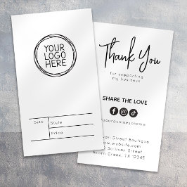 Etiqueta de Vestuário Tamanho do preço Logotipo Ma