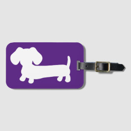 Etiqueta de Viagem de Bagagem de Dachshund Roxo Vi