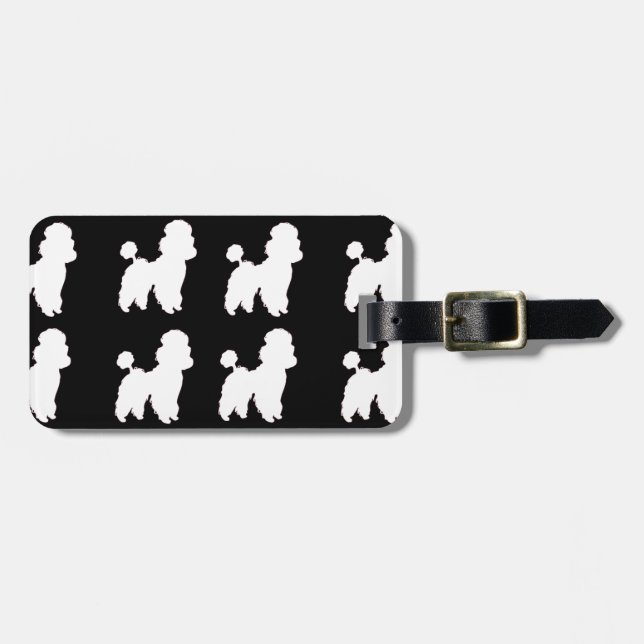 Etiqueta de Viagem de Bagagem de Poodles (Frente Horizontal)