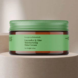 Etiqueta de vidro de cosméticos verde-claro modern
