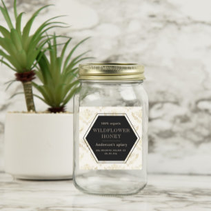 etiqueta de vidro de mel da rainha do ouro da vint