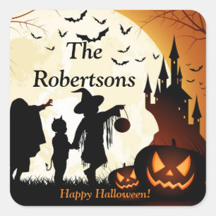 Etiqueta de Vinheta do Favor do Partido Halloween