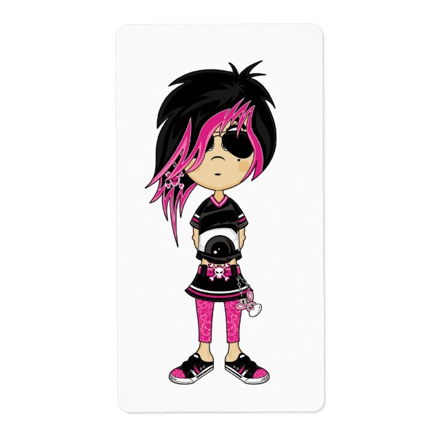 Etiqueta de Vinheta Emo Punk Girl (Frente)