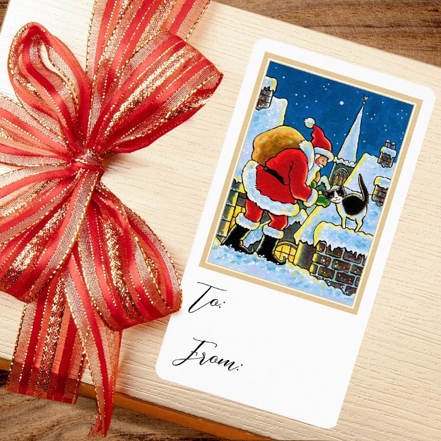 Etiqueta de Vinheta para Presente de Natal Papai N (Criador carregado)