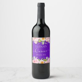 Etiqueta de Vinho Aniversário Quinceanera Partido 