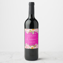 Etiqueta de Vinho Aniversário Quinceanera Partido 