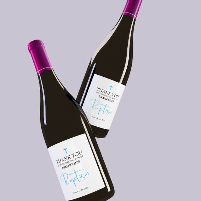Etiqueta de Vinho Batismo Blue Boy (Criador carregado)