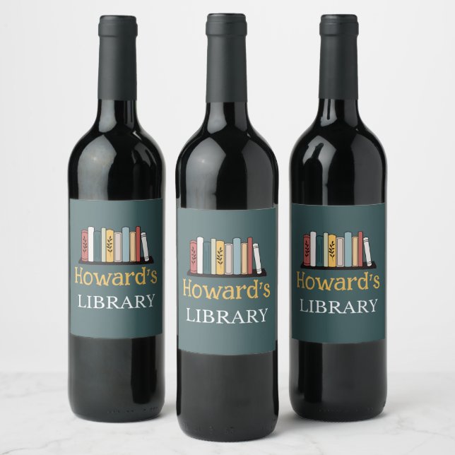 Etiqueta de Vinho - Biblioteca - Personalizada - A (Garrafas)