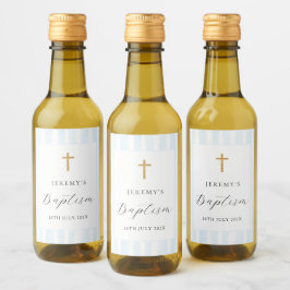 Etiqueta de Vinho com Listras de Aquarela Azul
