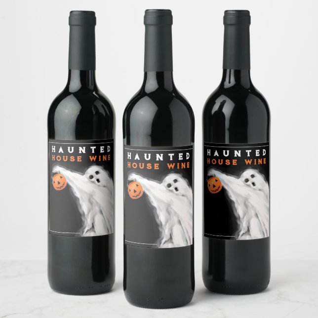 Etiqueta de Vinho da Casa de Halloween (Garrafas)