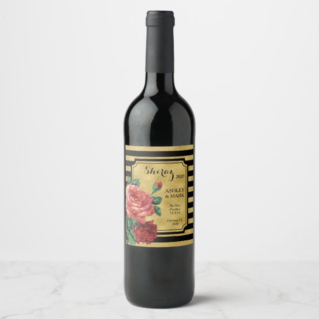 Etiqueta de Vinho da Flor de Dourado Rosa (Frente)