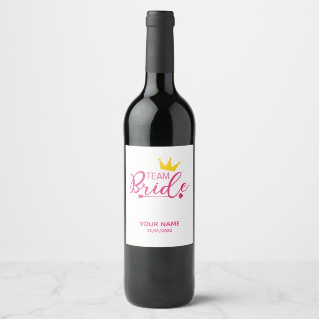 Etiqueta de Vinho da Noite da Equipe Rosa (Frente)