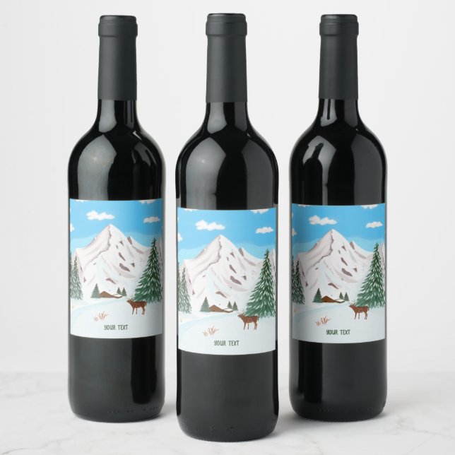 Etiqueta de Vinho das Montanhas de Neve (Garrafas)