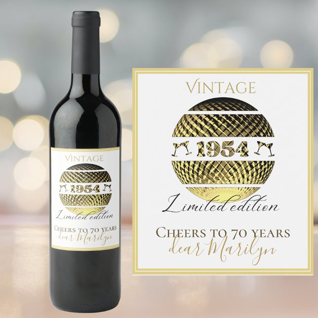 Etiqueta de vinho de 70 de 1954 (Criador carregado)