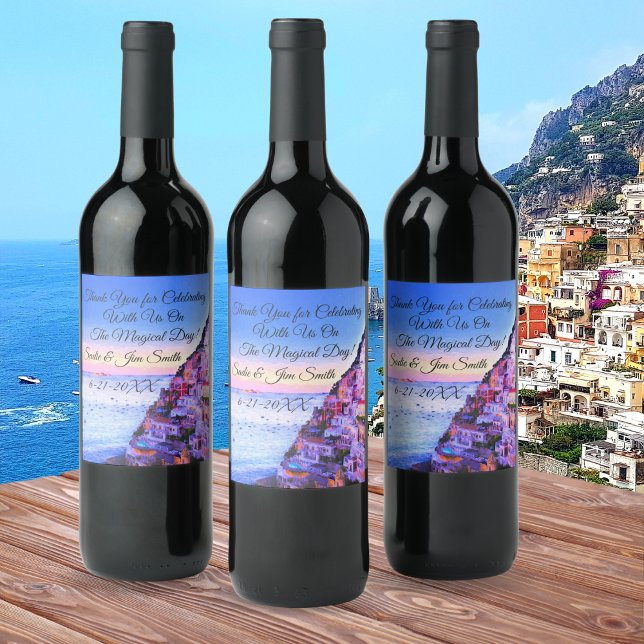 Etiqueta de Vinho de Agradecimento de Casamento Po (Criador carregado)