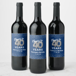 Etiqueta de Vinho de aniversário de 40 anos Feliz