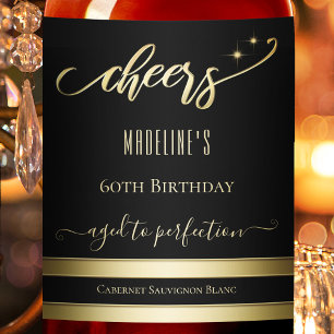 Etiqueta de Vinho de Aniversário do Dourado Elega