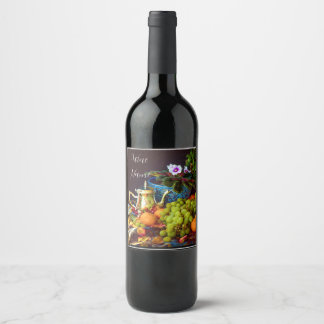 Etiqueta de vinho de arte elegante