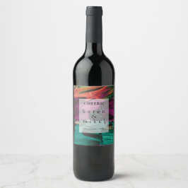 Etiqueta de Vinho de Casamento Acrílico de Pintura