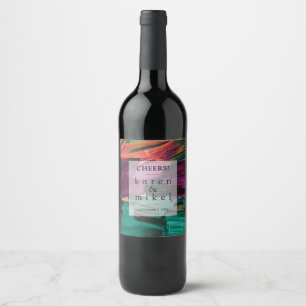 Etiqueta de Vinho de Casamento Acrílico de Pintura
