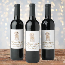 Etiqueta de Vinho de Casamento Cachorro Cockapoo E