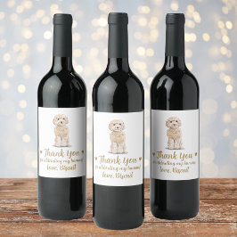 Etiqueta de Vinho de Casamento Cachorro Cockapoo E