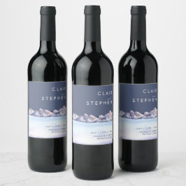 Etiqueta de Vinho de Casamento da Montanha de inve