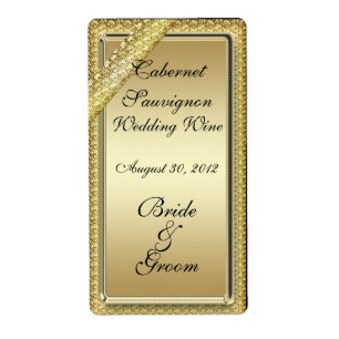 Etiqueta de Vinho de Casamento de Bar Dourado