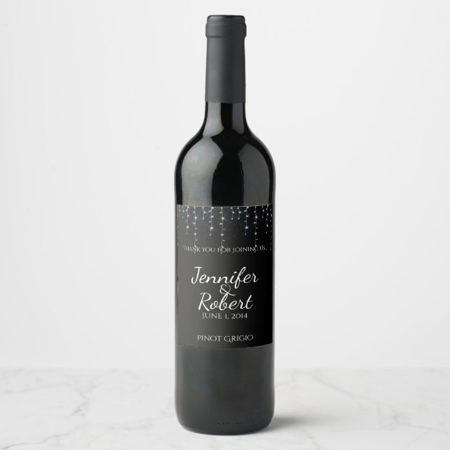 Etiqueta de Vinho de Casamento de Vinha de Meia-No (Frente)