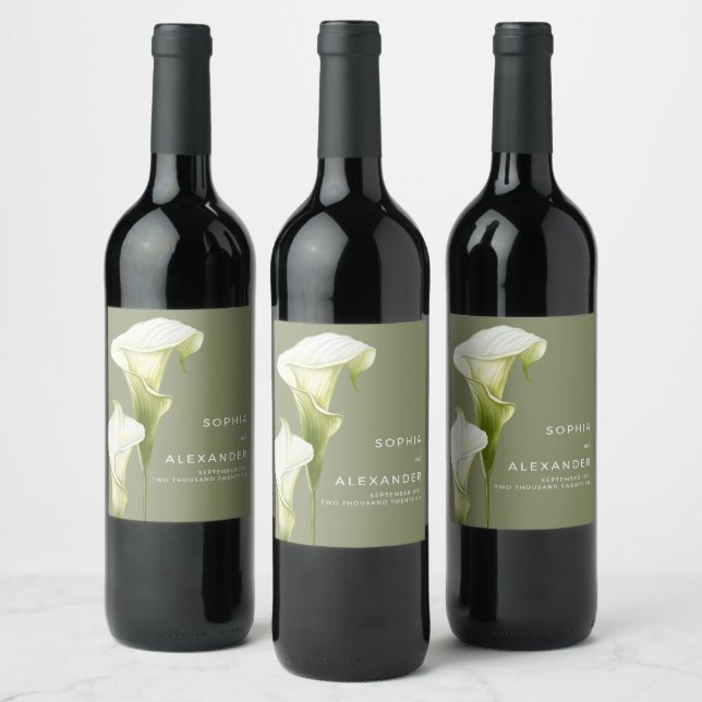 Etiqueta de Vinho de Casamento "Delicadas Copas-de (Garrafas)