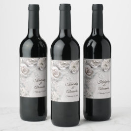 Etiqueta de Vinho de Casamento Elegante com seus N