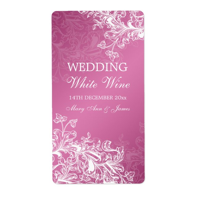 Etiqueta de Vinho de Casamento Elegante Rochas de  (Frente)