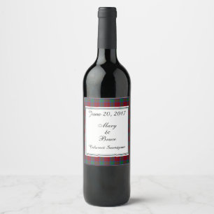 Etiqueta de Vinho de Casamento Escocês Lindsay
