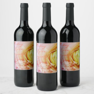 Etiqueta de Vinho de Casamento Floral Personalizá