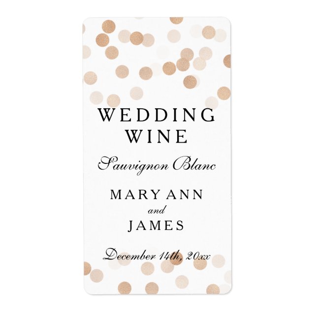 Etiqueta De Vinho De Casamento Folha De Cobre Luze (Frente)