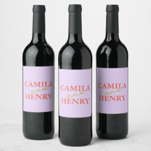 Etiqueta de Vinho de Casamento Personalizado e Gar
