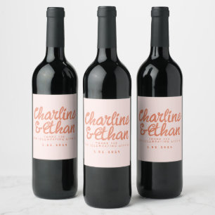 Etiqueta de Vinho de Casamento Retroativo de Paste