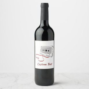 Etiqueta de vinho de cassete áudio