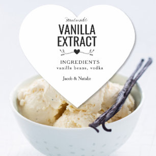 etiqueta de vinho de extrato de baunilha caseira