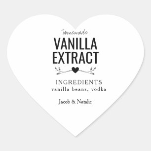 etiqueta de vinho de extrato de baunilha caseira