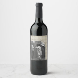 Etiqueta de Vinho de Férias Xadrez Rústico Moderno