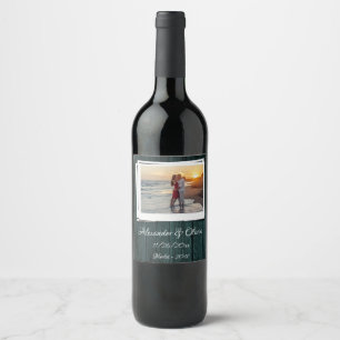 Etiqueta De Vinho De Foto De Madeira Teal