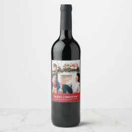 Etiqueta de Vinho de Foto Vermelho Natal